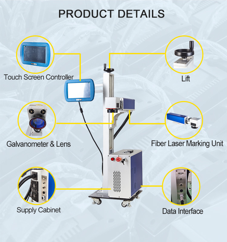 産業レーザーの印機械20w繊維の空冷ISOはオンラインで承認した